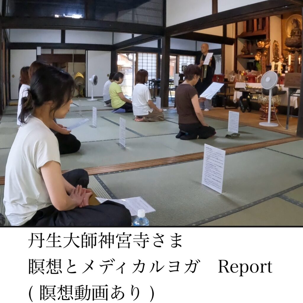 《　丹生大師　瞑想とメディカルヨガ　Report 瞑想動画あり　》